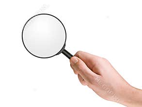 Magnifying glass in hand