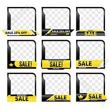 Sale product frame promotion tag design for marketing