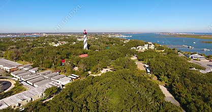 St. Augustine Lighthouse aerial view, Florida, USA