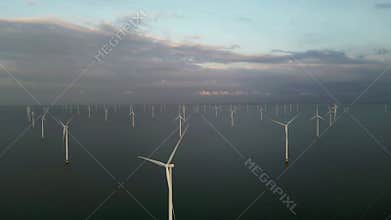 View of an offshore windpark