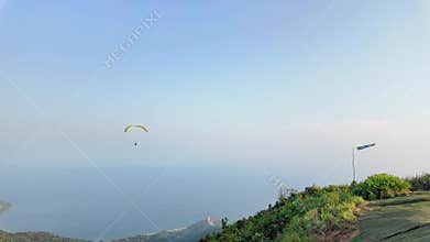 Paragliding tour starts from the top of Son Tra mountain and lands at Da Nang beac