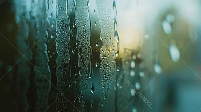 Condensation on double-glazed windows in winter, visible up close, results from excessive indoor moisture when the seal
