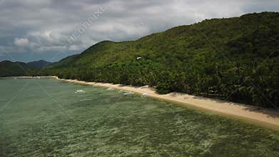 Philippine Paradise: Aerial Drone Views of Stunning Sunsets, Sunrises, and Tropical Beaches with Palm Trees