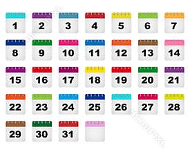 Calendar days icons