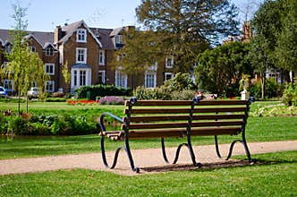 Bench overlooking homes