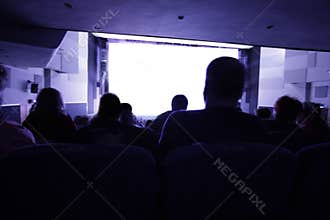 People watching movie