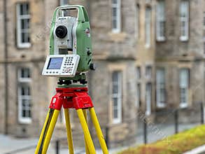 Topographical Survey Total Station at a Construction Site