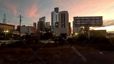 The View From a Train as it Approaches Houston in the US State of Texas
