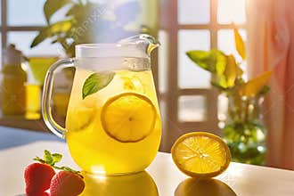 lemonade with lemon and mint