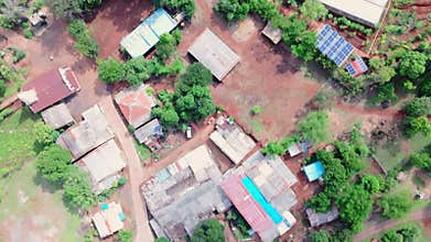 Beautiful small village birdseye view