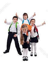 Group of kids happy going back to school