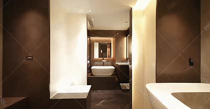 Minimalist Bathroom Design with Marble Accents