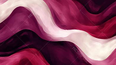 Abstract background with a digital painting effect, featuring a flowing design with wavy shapes in burgundy red and
