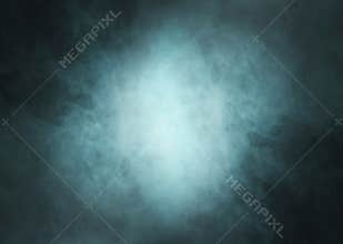 Deep cyan smoke background with light in center