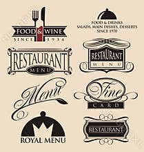 Vintage restaurant logos collection
