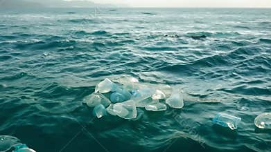 Plastic garbage accumulating in ocean current