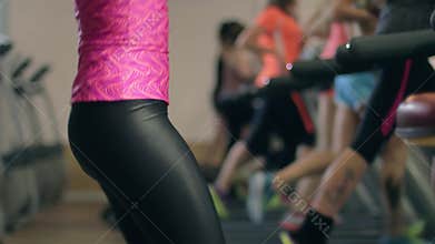 Women working out and dancing in the gym
