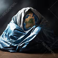 AI generated planet under blanket