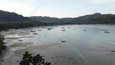 Philippine Paradise: Aerial Drone Views of Stunning Sunsets, Sunrises, and Tropical Beaches with Palm Trees