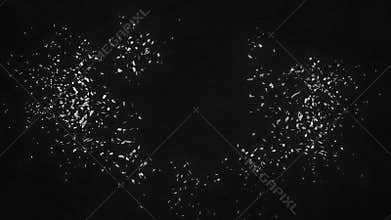 Shattered Word Pain. Explosion fractured loop animation. Alpha channel