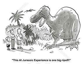 Man Thinks Dinosaur is from AI