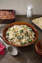 Creamy Broccoli Cauliflower Salad Summer Potluck Gathering
