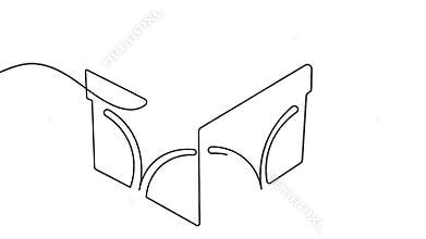 Animated present box continuous line drawing minimal surprise loop