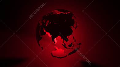 Earth Globe Glowing RED (3D Animation Loop)