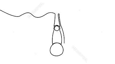 icon one line art animation seamless loop Bottle of champagne