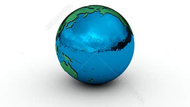 Earth Globe Chrome On White