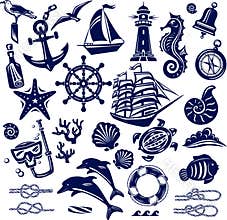 Summer sea icons