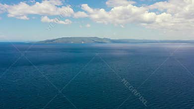 Blue sea and tropical Island. Cebu, Philippines.