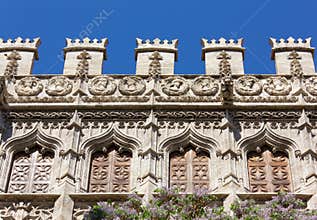 Closeup on the Silk Market Palace in Valencia