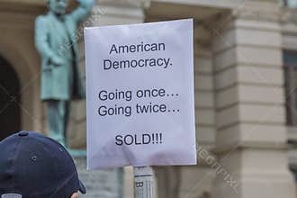 Corporate Influence Protest Sign