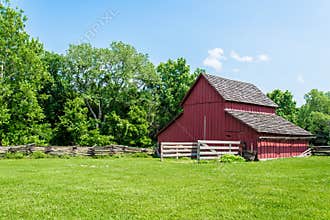 Old Red Barn on a farm