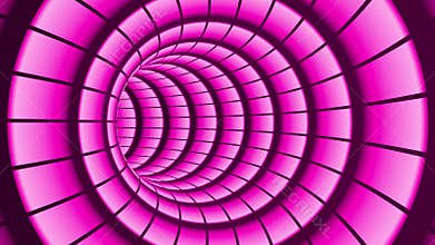 Grid 3D Volumetric Tunnel Color Neon Pink Loop