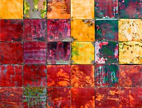 Colorful metallic art piece