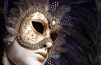Golden carnival mask venice