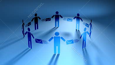 Email People Blue (HD Loop)