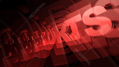SPORTS 3D Text Red