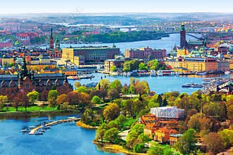 Aerial panorama of Stockholm, Sweden