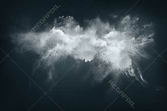 Abstract design of white powder cloud