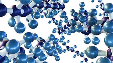 A 3D animation of a polymer chain