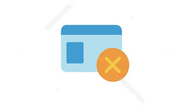 Flat style window icon with cancel close symbol overlay