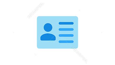 Simple flat icon of ID card with rounded corners
