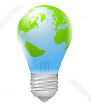 Lightbulb Earth Energy Source