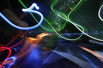 Dj and lights abstract