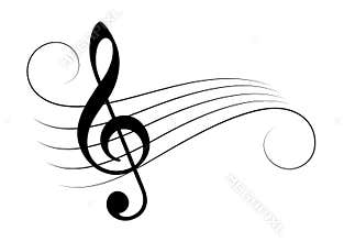 Music note staff vector illustration