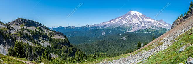 Panorama of the Mighty Mount Rainier