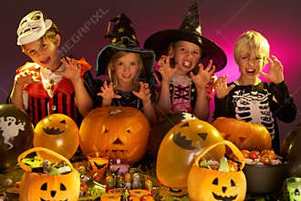 Halloween party with children